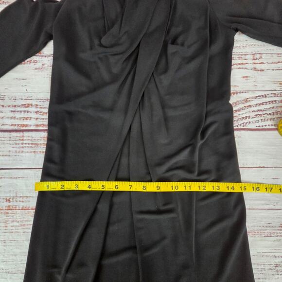 Alexander Wang Black Off Shoulder Halter Dress Sz 4 Silky Shapely Glam Lux Party - Picture 12 of 15